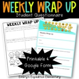 Weekly Wrap Up Student SEL Questionnaire with Emojis