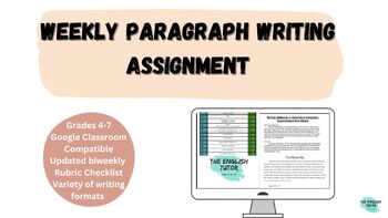 Preview of Weekly Writing Assignment Google Bundle *Fully Editable & Updated Biweekly*