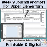 Weekly Writing Journal Prompts Digital and Printable for U