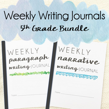 Preview of Weekly Writing Journals -  5th Grade BUNDLE