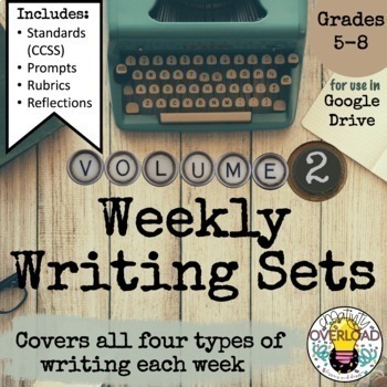 Preview of Weekly Writing Set 2| Google Slides daily practice over the 4 types of writing 