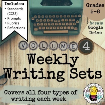Preview of Weekly Writing Set 4| Google Slides daily practice over the 4 types of writing 