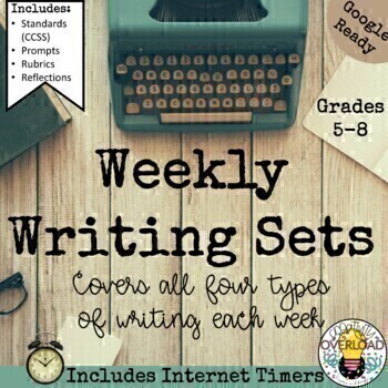 Preview of Weekly Writing Set: Daily Writing Practice for middle school grades
