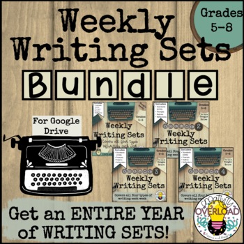 Preview of Weekly Writing Sets BUNDLE: Daily Writing practice for the ENTIRE YEAR!