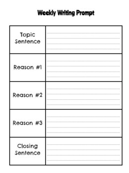 Weekly Writing Template by Amber S | TPT