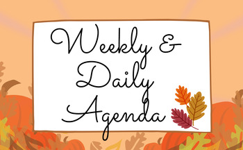 Preview of Weekly and Daily Classroom Agenda Slides with Agenda, Objectives, & Timer
