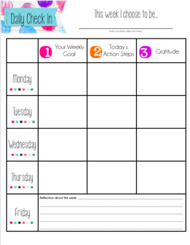 Weekly and Daily Goal Setting Activities and Sheets for Middle School