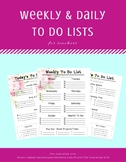 Weekly and Daily To Do Lists for Teachers