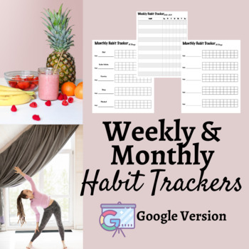 Preview of Weekly and Monthly Habit Tracker - Google Slides Version