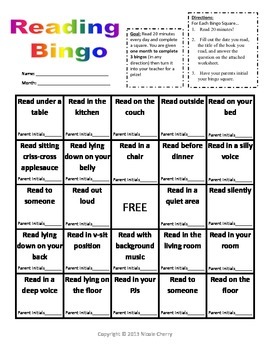 Weekly and Monthly Reading Bingo Logs by Cherry's Exceptional Adventures