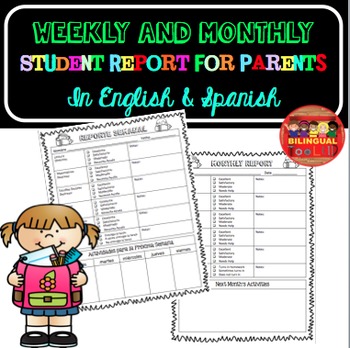 Weekly and Monthly Student Report in English and Spanish