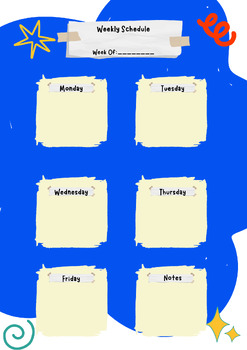 Weekly Homework Planner-School Theme