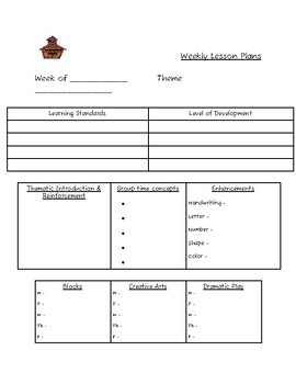 Preview of Weekly lesson plan forms