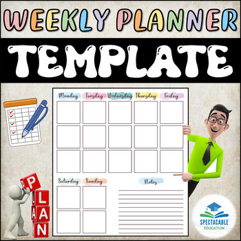 Preview of Weekly one page planner template