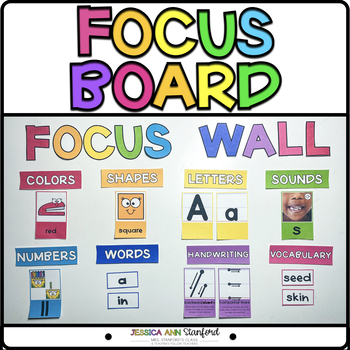 Preview of Weekly or Daily Focus Wall for Preschool or Kindergarten Bulletin Boards