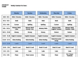 Weekly or Daily Student or Class Schedule Template Editabl