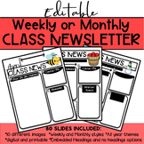 Weekly or Monthly Newsletter-Editable