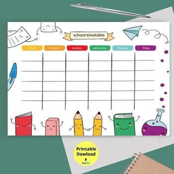 Preview of Weekly planner Printable,o Do List,School timetable,Daily Schedule