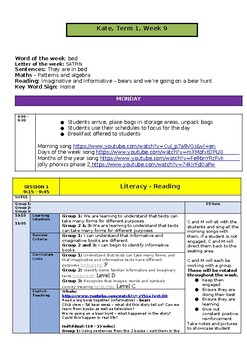 Preview of Weekly planning for literacy