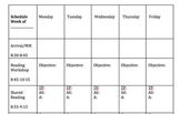 Weekly schedule editable organizer