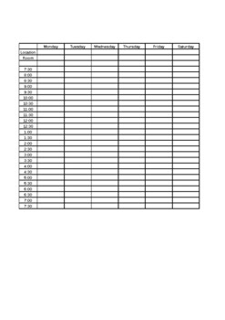 Preview of Weekly teaching schedule form