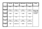 Weekly timetable