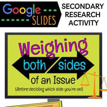 Preview of Weighing Both Sides of an Issue (Secondary Digital Research Activity, Google)