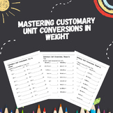 Weight Customary Unit Conversions Practice Worksheets