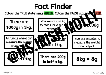 Preview of Weight Fact Finder