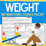 Weight: Informational Force & Motion Reading Passage, Work