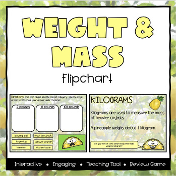 Preview of Weight & Mass ActivInspire Flipchart - Third Grade