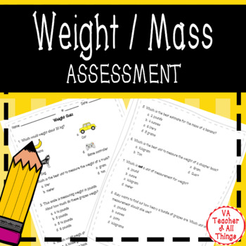 Preview of Weight Mass Quiz SOL 4.8