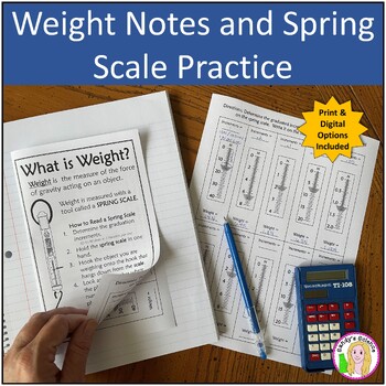 Preview of Weight Notes and Spring Scale Practice