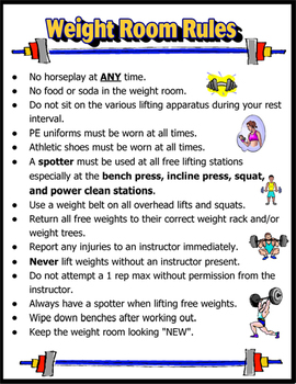 Weight Room Worksheets Teaching Resources Teachers Pay