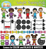 Weight Training Kids Clipart Set {Zip-A-Dee-Doo-Dah Designs}