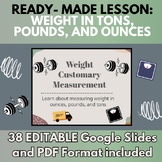 Weight of Tons, Pounds, and Ounces Math Measurement Lesson Slides