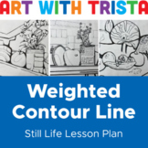 Weighted Contour Line Still Life Art Drawing Lesson - Midd