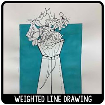 Preview of Weighted Line Drawing Art Lesson with presentations and video demos