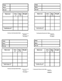 Weightlifting, Fitness, Conditioning Workout Chart