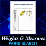 Weights & Measures Word Search Puzzle