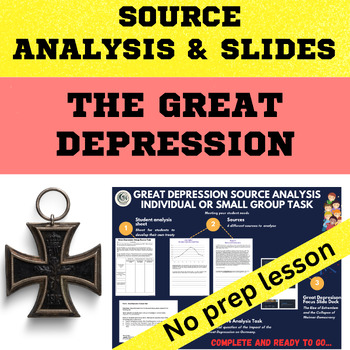 Preview of Weimar Republic Nazi Germany- Great Depression Source Worksheet booklet, Slides