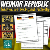 Weimar Republic (Germany) Interactive Webquest Activity