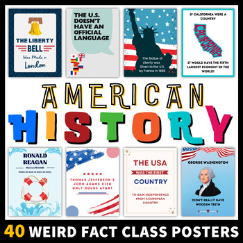 Preview of Weird American History Fact Posters Social Studies Decor Bulletin Board