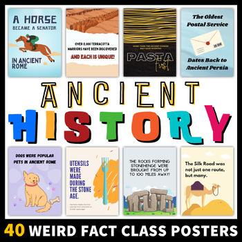 Preview of Weird Ancient History Fact Posters | Ancient Civilizations Classroom Decor