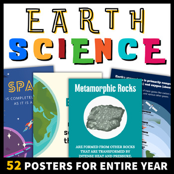 Preview of Weird Earth Science Fact Posters | Science Classroom Decor Bulletin Board