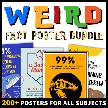 Preview of Weird Fact Poster Value Bundle Classroom Decor Bulletin Board Across Curriculum