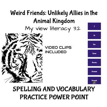 Preview of Weird Friends: Unlikely Allies in the Animal Kingdom Spelling and Vocabulary