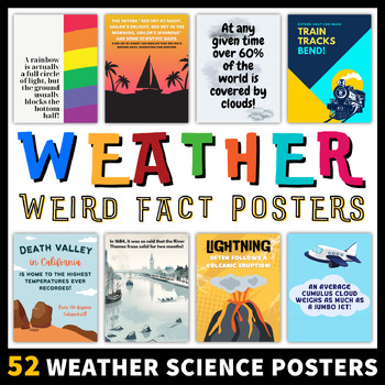 Preview of Weird Weather and Climate Fact Posters Science Classroom Decor Bulletin Board