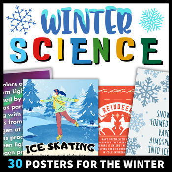 Preview of Weird Winter Science Fact Posters Holiday Season Classroom Decor Bulletin Board