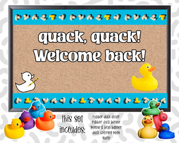 Preview of Welcome Back // Back to School // Duck Theme // Bulletin Board Decor